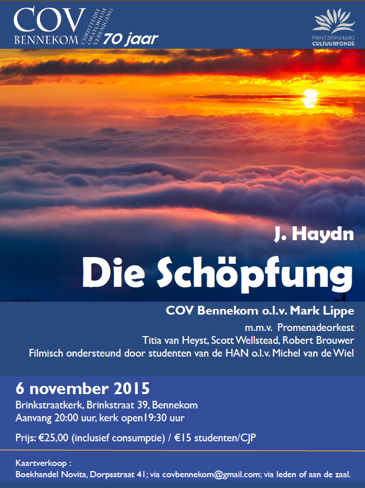 Uitvoering van “die Schöpfung” van Haydn: gezongen en verbeeld.